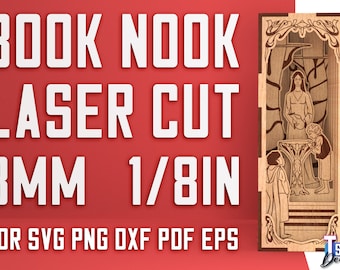 Book Nook SVG Design | Laser Cut Files | CNC Files
