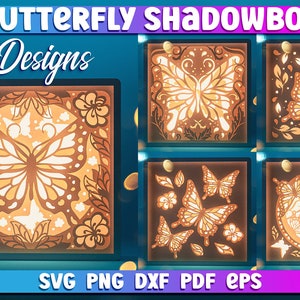 Schmetterling Shadowbox SVG | Scherenschnitt Dateien | Papier Schmetterling SVG Design