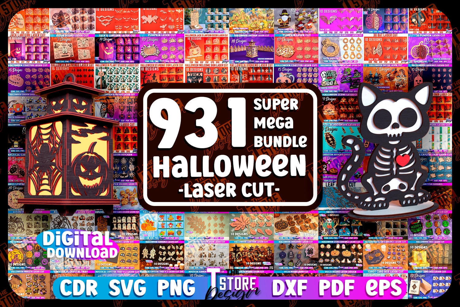 931 Halloween Laser Cut Mega Bundle, Halloween Laser Cut Designs, Halloween Super Mega Laser  Bundle, 3D Halloween Laser Cut Files, Ouija