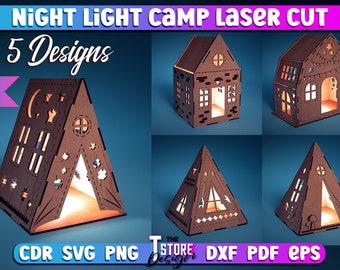 Nachtlicht Lager Laser geschnitten SVG | Nachtlicht SVG Design | Lager Laser Design | CNC-Dateien