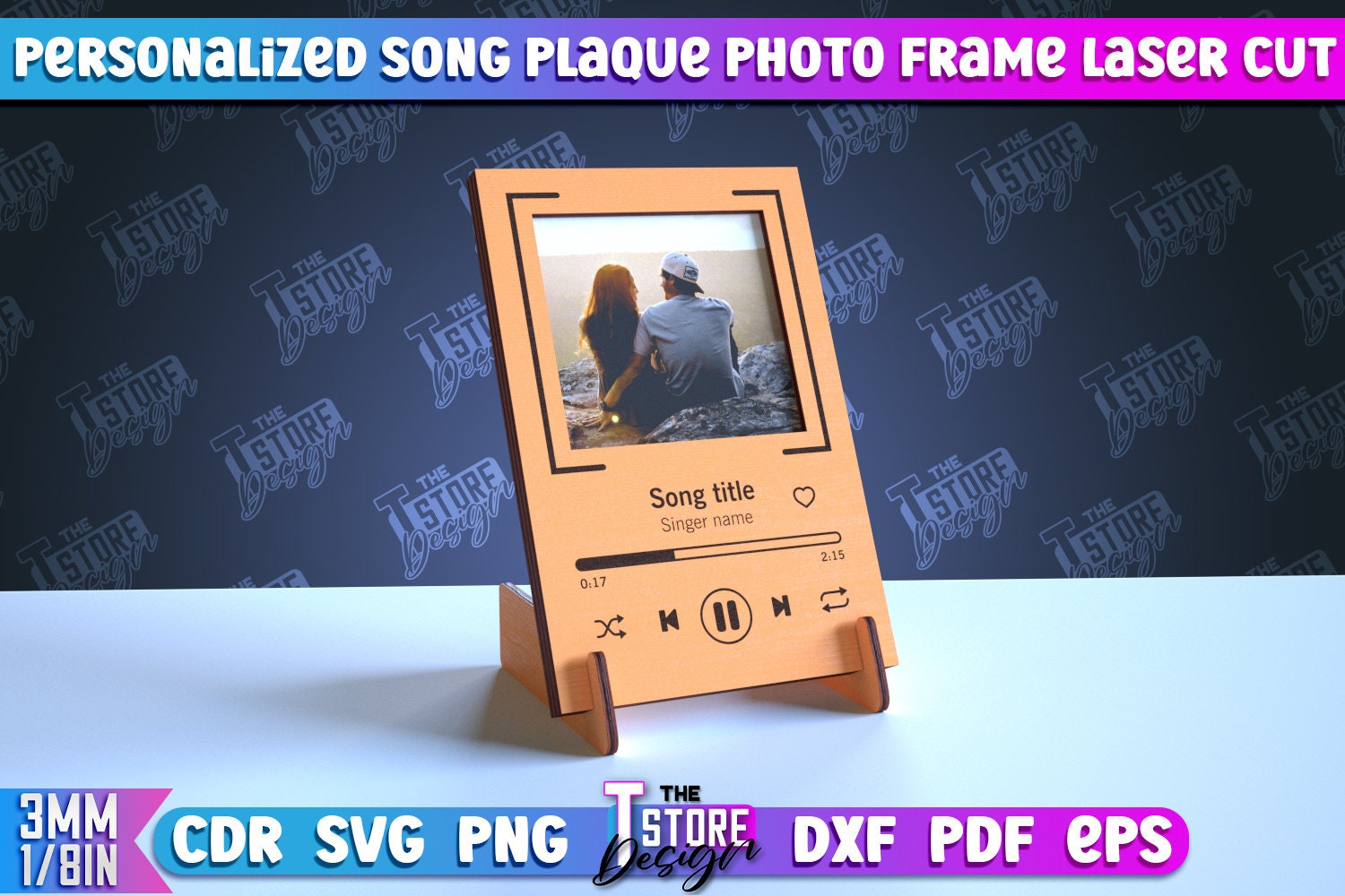 Song Frame 3D Personalized Song Plaque Photo Frames, Custom Spotify Playlist ...