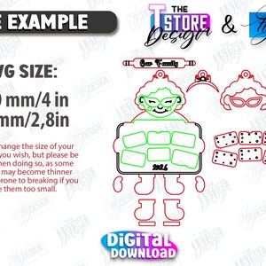 May include: A digital download graphic with a grandma holding a tray, glasses, and other family-themed elements. The average size is 4 inches by 2.8 inches. Includes the text "Our Family" and "2026".