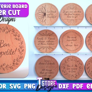Charcuterie Board Laser Cut Bundle | Charcuterie Board SVG Design | Laser Cut Files