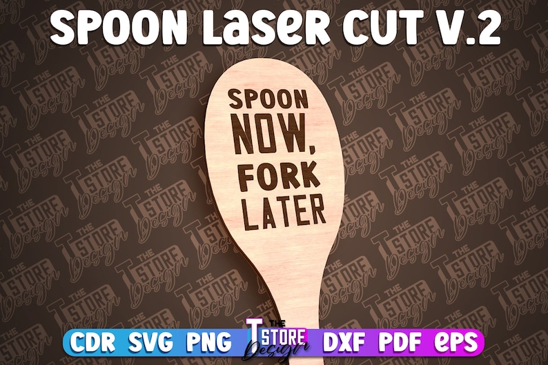 Spoon Laser Cut SVG Bundle Spoon Engraving Quotes SVG Design Kitchen Quotes Cut File zdjęcie 4