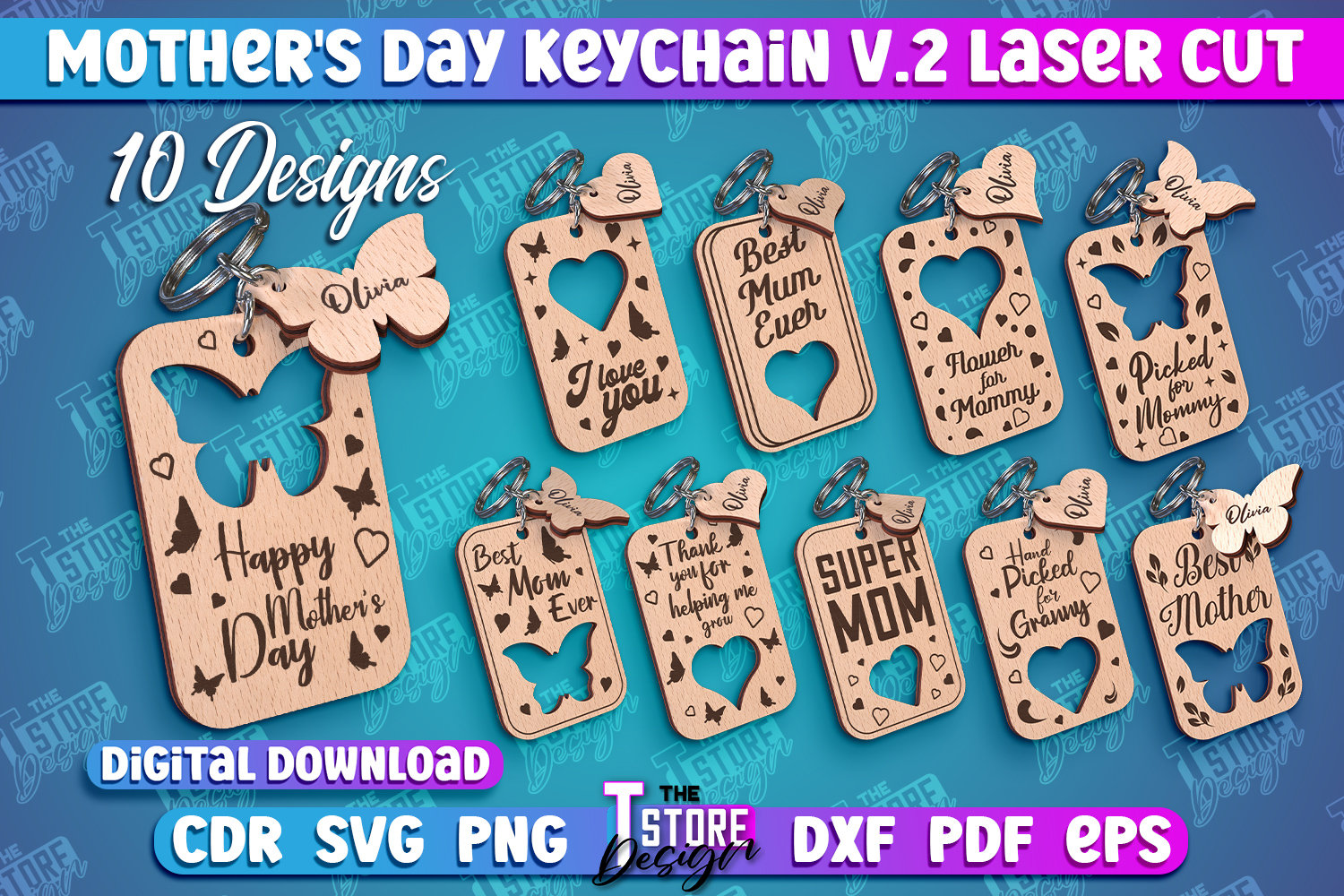Mother's Day Keychain Laser Cut Bundle | Mother Day Gift Lasercut SVG | Mom Gift Pop up  keyring | Mother Quotes SVG | Keychain Card Files