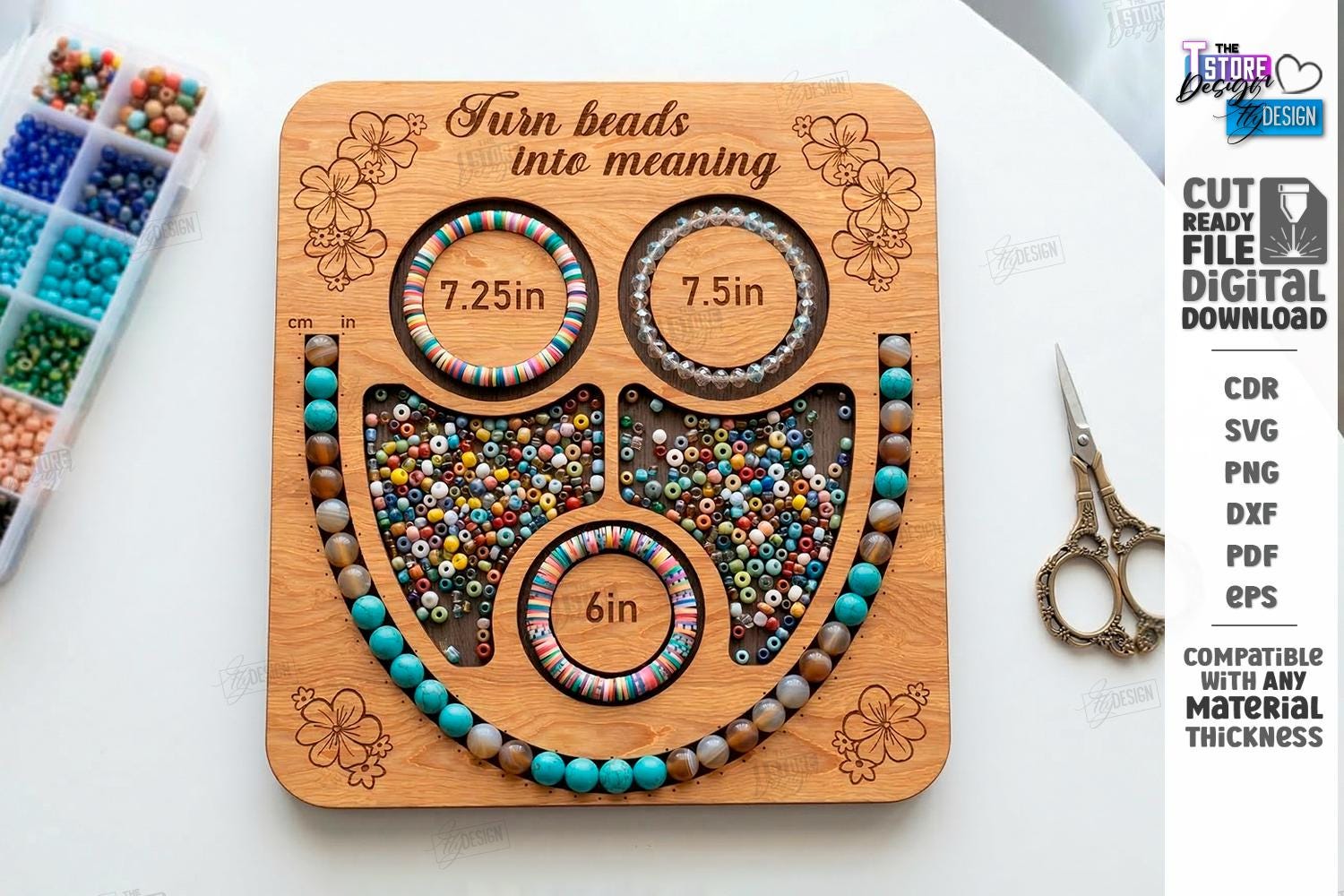 Bead Tray Laser Cut - DIY Bracelet CNC - Jewelry Organizer Board ...