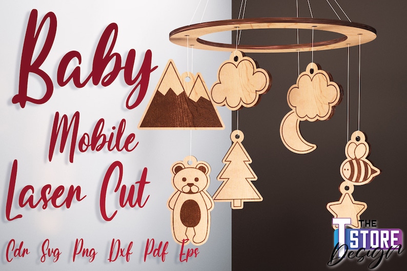 Baby Mobile SVG Laser Cut Bundle Baby Mobile SVG Design Laser Cut Files image 4