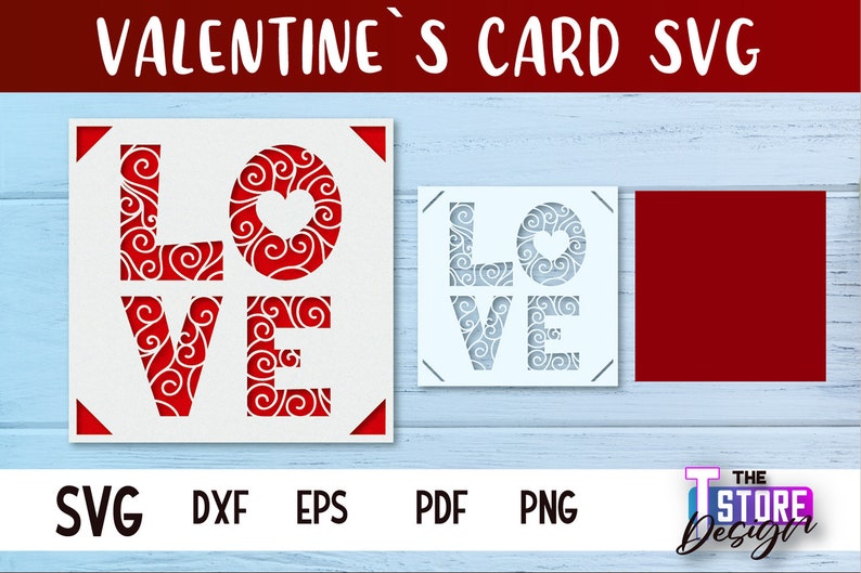 Valentine's Day Card SVG Bundle | Love Paper Cut SVG Bundle | Valentine ...