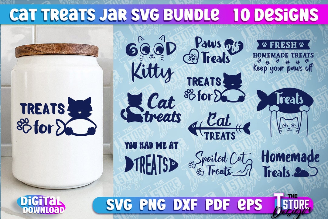 Cat Treats, Cat Treats Svg, Cat Treat Jar, Cat Treat Container, Cat