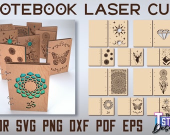 Notebook Laser Cut SVG Bundle | Notebook SVG Design | Laser Cut Files