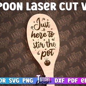 Spoon Laser Cut SVG Bundle Spoon Engraving Quotes SVG Design Kitchen Quotes Cut File zdjęcie 10