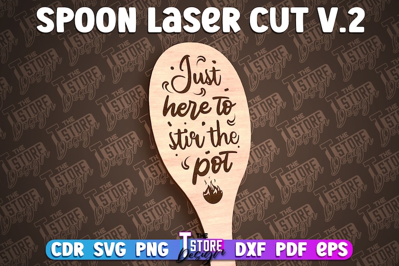 Spoon Laser Cut SVG Bundle Spoon Engraving Quotes SVG Design Kitchen Quotes Cut File zdjęcie 10