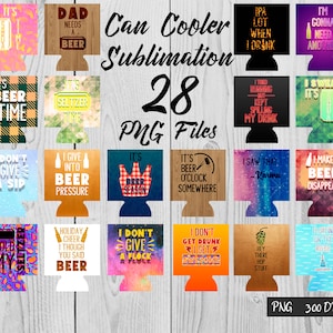 Can Holder Sublimation | Can Cooler Quotes Sublimation Bundle | PNG Design