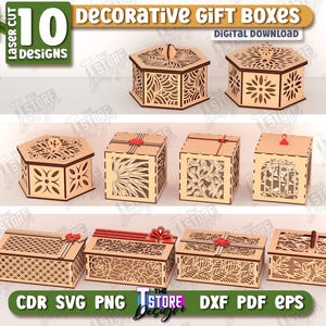 Dekorative Geschenkboxen Laser Cut Bundle, Geschenkbox mit Band, Juwelier Fall, Hochzeitsdekoration, Geburtstagsgeschenk, Geschenk für Mama, Hochzeitsbevorzugung