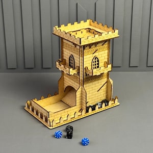 Dice Tower Laser Cut, Game Tower SVG, Big Castle Dice Tower Board Game, Engraved Dice Box SVG, Wooden Custom Dice Tower, Digital Product