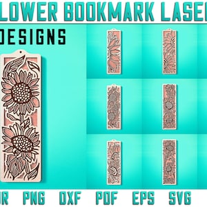Sunflower Bookmark Laser Cut | Bookmark SVG Design | Sunflower Laser Cut Files