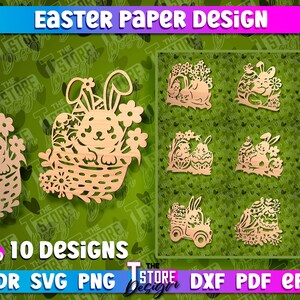 Easter SVG Bundle | Easter Paper Design | Easter Paper Cut Decor | Easter Sign Laser Cut | Easter Bunny SVG | Easter Decoration|Happy Easter