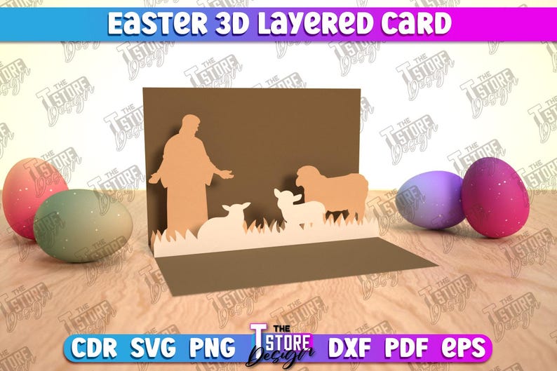 3d Easter Layered Card Svg Bundle, 3D Easter Card, Easter Layered Pop ...