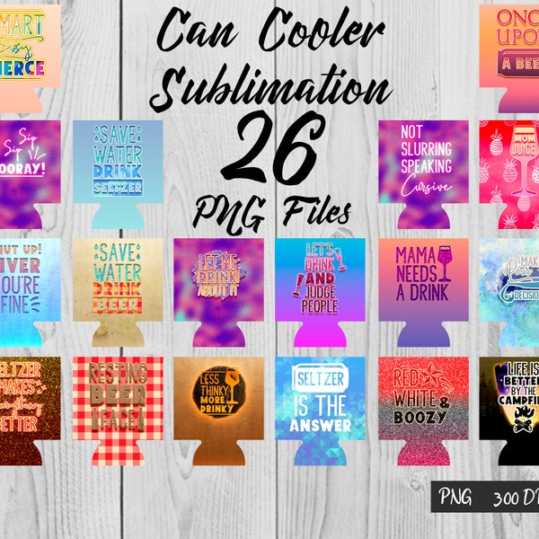 Can Holder Sublimation | Can Cooler Quotes Sublimation Bundle | PNG Design v.2