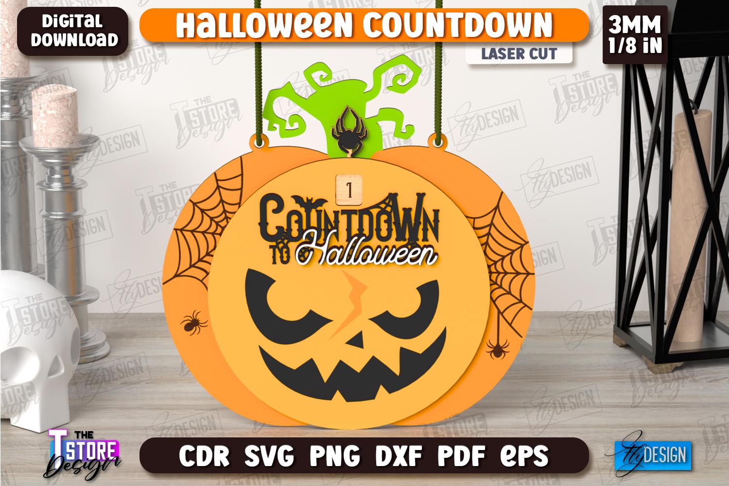 3d Halloween Countdown Laser Cut Bundle, Days Until Halloween Countdown ...