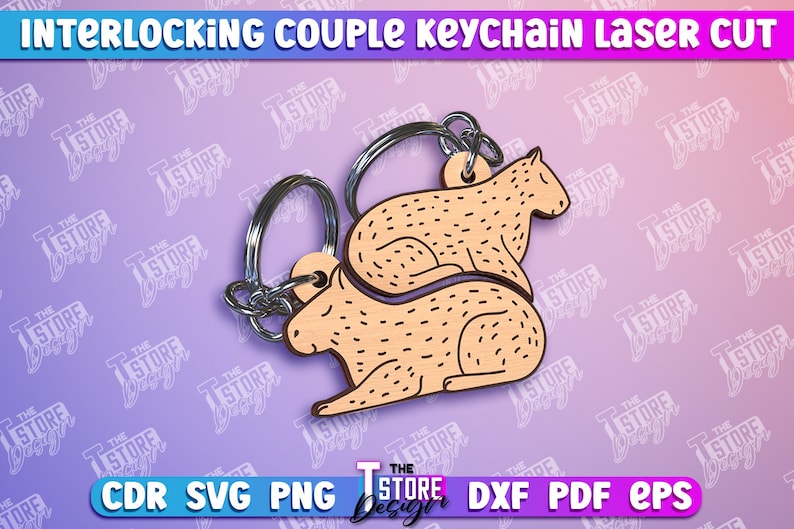 Interlocking Couple Keychain Laser | Wooden Couple Keychain | Matching ...