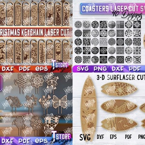 Laser geschnittenes Mega Bundle SVG CNC-Dateien Gravur SVG Design Laser Großes Bündel Bild 6