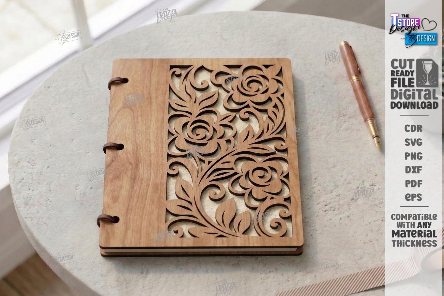 Notebook Binder Svg Notebook Laser Cut SVG Bundle - Wooden Journal Cover Laser Cut ...