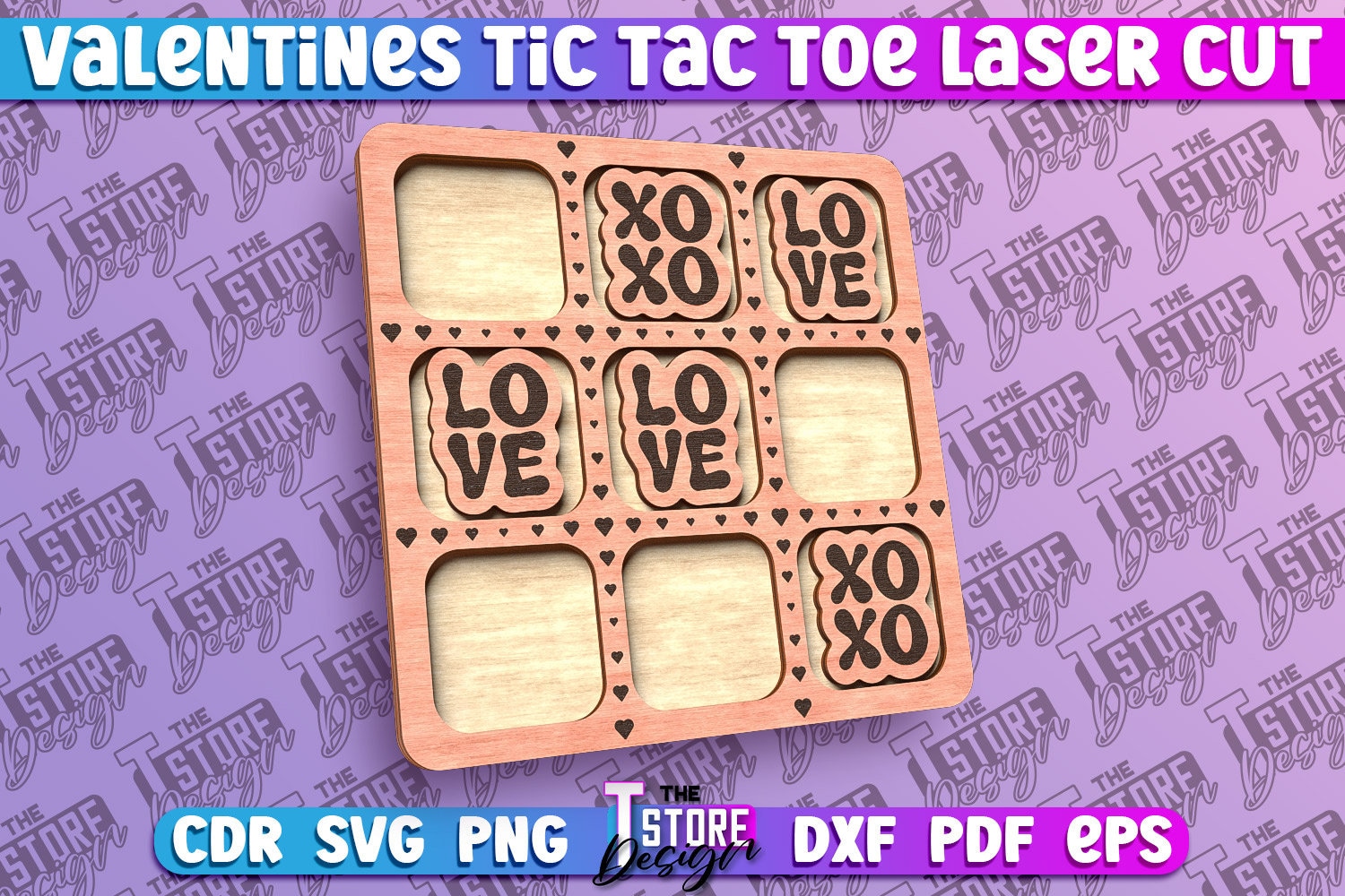 Valentines Tic Tac Toe Laser Cut SVG Bundle | Love Tic Tac Toe SVG ...