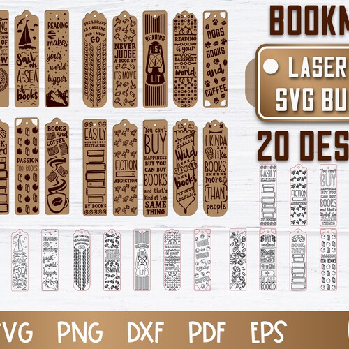 30 Floral Bookmark SVG Files Template for Laser Cut on Etsy