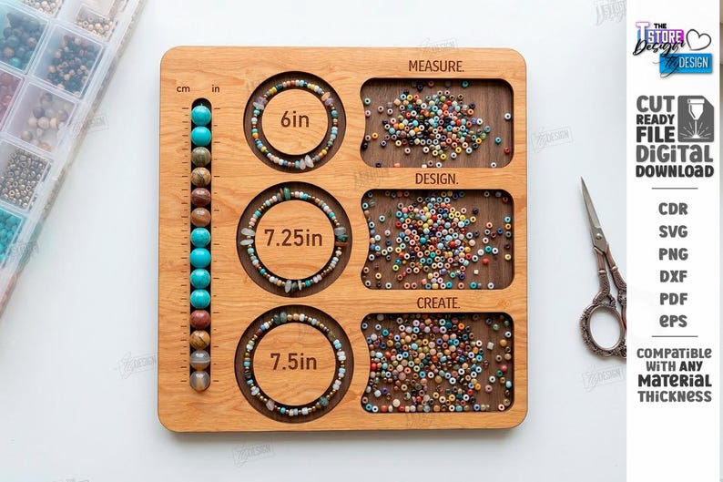 Bead Tray Laser Cut - DIY Bracelet CNC - Jewelry Organizer Board ...