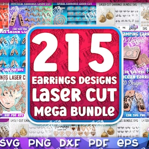 Earrings Mega Bundle SVG Design | Accessories Cutting Files | Earrings Mega Bundle | Engraving SVG