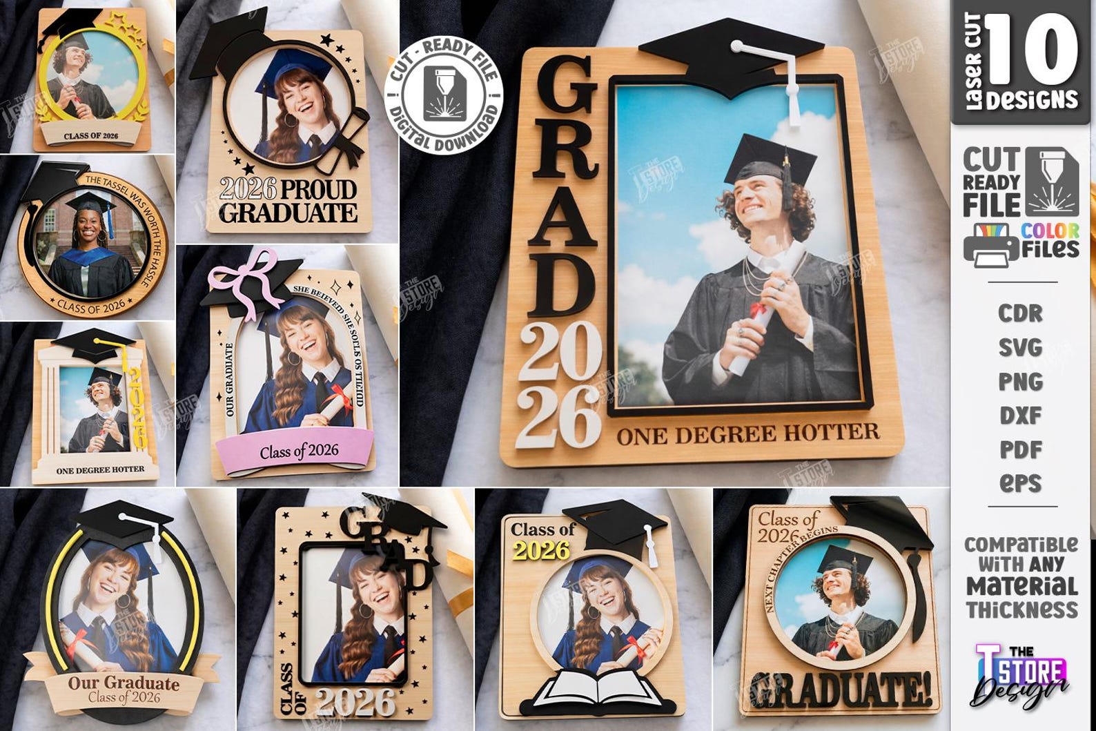 Cut Class Image Graduation Photo Frame Laser Cut - Class of 2026 Picture Frame - Senior ...