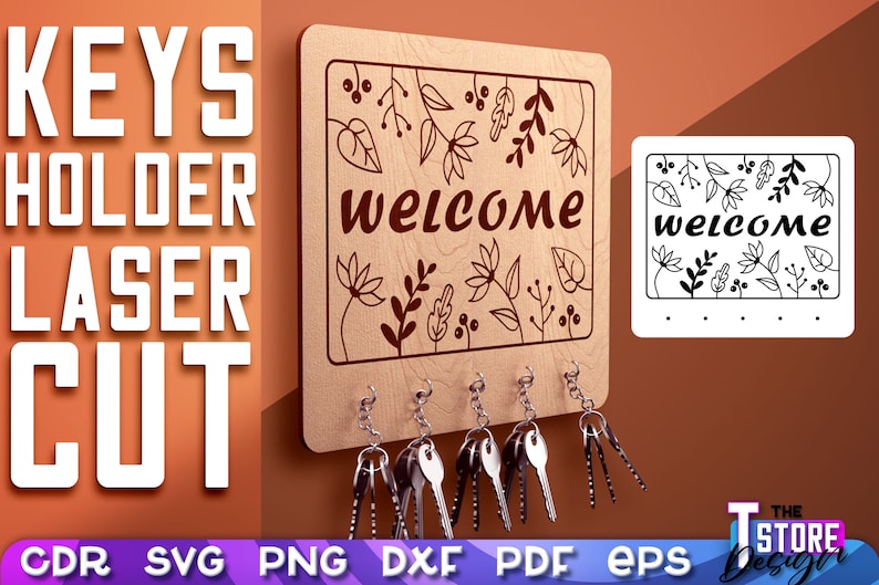 Keys Holder Laser Cut SVG Keys Holder SVG Design CNC Files Etsy UK