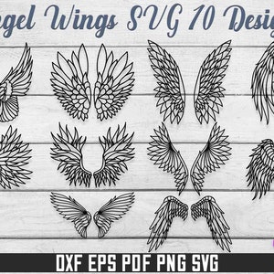 Paquete SVG de alas de ángel / Alas de ángel SVG / Diseño de alas de ángel / SVG del Día de San Valentín / Archivo de corte de alas de ángel de Navidad / Diseño de Cupido
