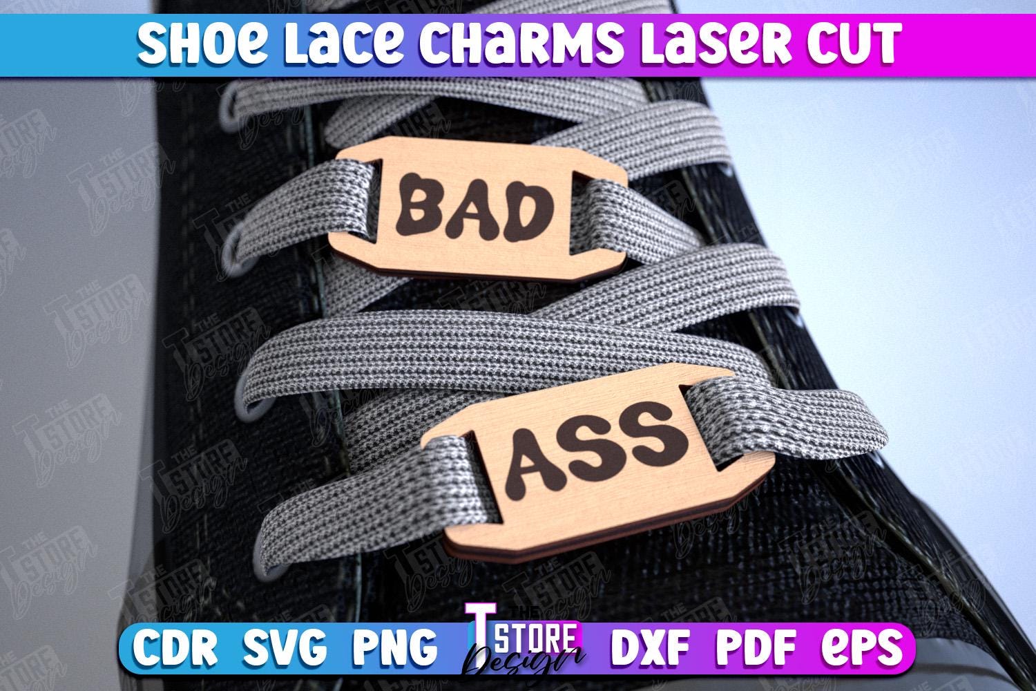 Shoe Lace Charms Laser Cut Bundle, Custom Shoelaces Tags, Personalized ...