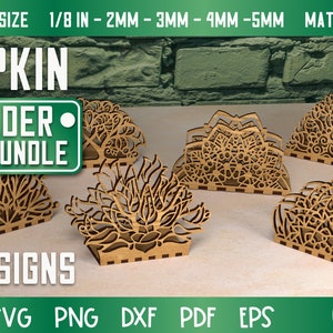 Serviettenhalter Laser Cut SVG Bundle | Serviette SVG Design | Laser Cut Dateien