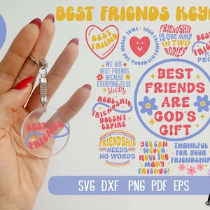 Best Friends Keychain SVG | Acrylic Keychain Bundle SVG