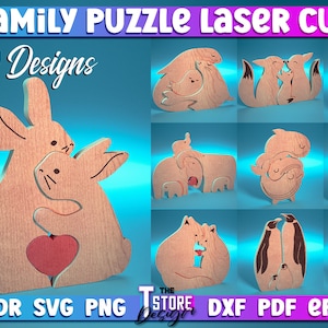 Family Puzzle Laser Cut | Love SVG Design | Family Love Puzzle Laser Cut Files | SVG Design