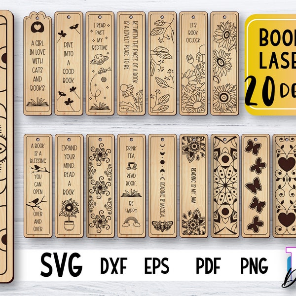 Zakładka wycinana laserowo | Zakładka Projekt SVG | Pliki wycinane laserowo