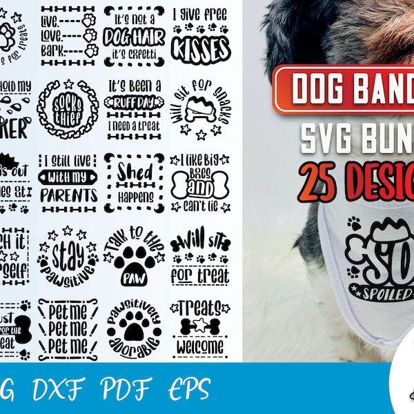 Dog Bandana SVG | Chiens SVG Bundle | | groupée Pet Lovers Pattes