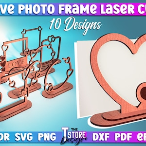 Love Photo Frame Laser Cut SVG Bundle | Love Photo Frame SVG Design | Laser Cut Files | CNC Files