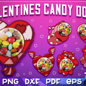 Valentinstag Candy Dome SVG Bundle | Candy Holders SVG | Leckerlibox Design | Abgerundetes SVG-Design