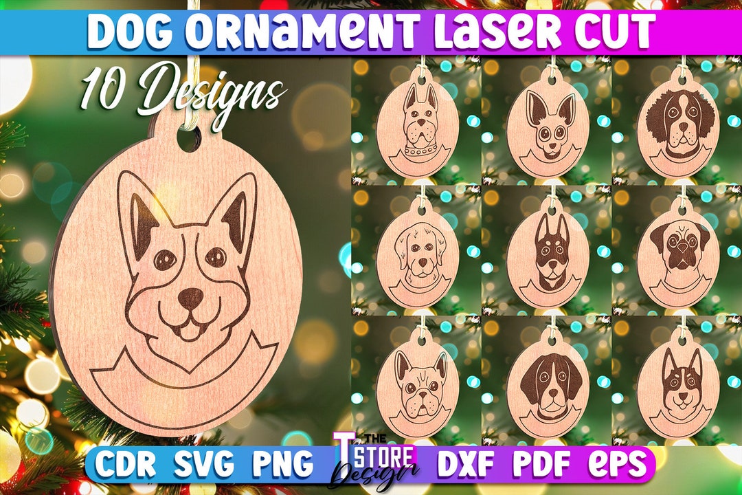 Dog Ornamet Laser Cut SVG Bundle Dog Ornament Laser Cut SVG Design CNC ...