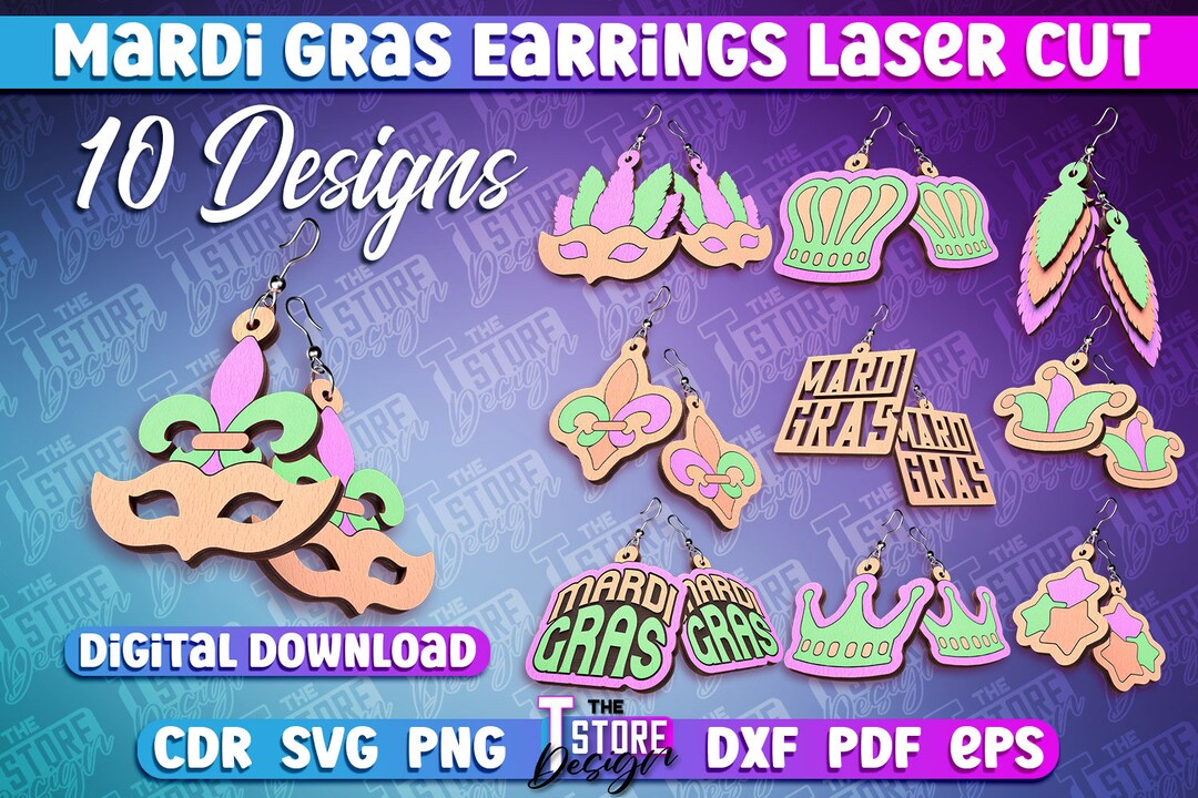 mardi gras earring molds