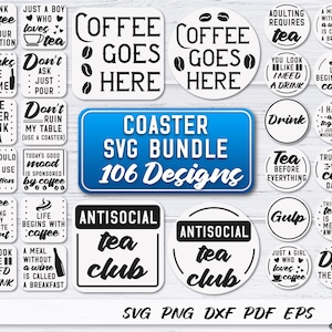 Coaster SVG Bundle | Coaster Design SVG | Funny Quotes