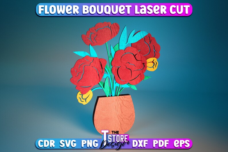 Flower Bouquet Laser Cut SVG Bundle | Home SVG Design | Laser Cut Files ...