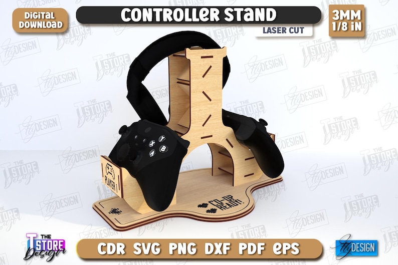 Controller Stand Laser Cut Bundle, Holder for Game Controller, Game ...