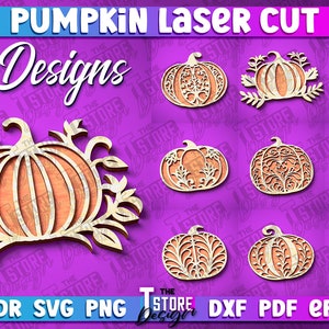 Pumpkin Laser Cut SVG Bundle | Fall SVG Design | Halloween Pumpkin Laser Cut Files