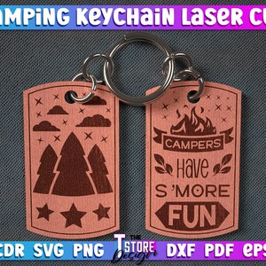 Camping Keychain Laser Cut Bundle | Laser Cut SVG Bundle | CNC Files - Etsy