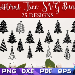 Arbre de Noël SVG | Décoration d'arbre de Noël | Paquet SVG de Noël | Conception SVG d’arbre de Noël | Noël imprimable